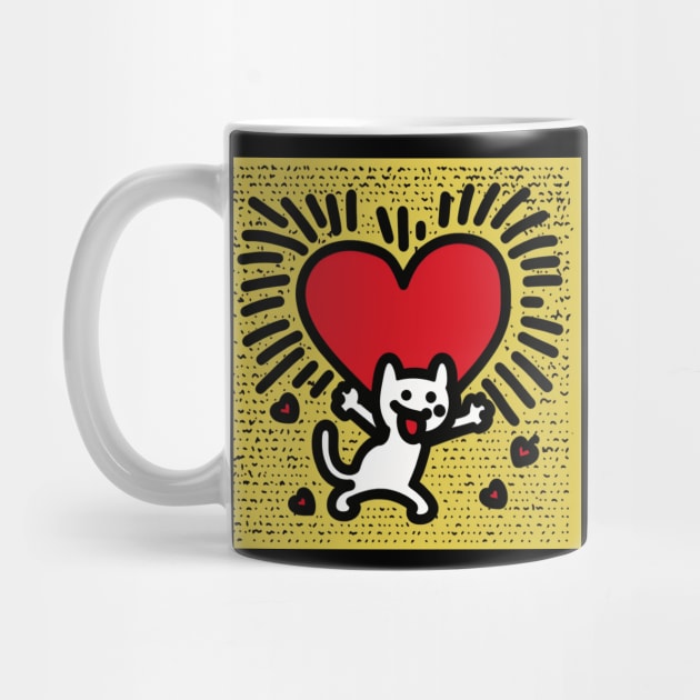 Funny Keith Haring, cat lover by Art ucef